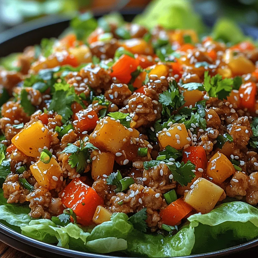 Savory Sesame Hoisin Ground Chicken Lettuce Wraps