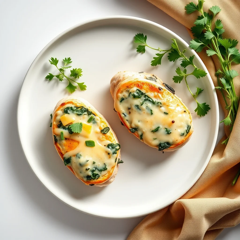 Creamy Spinach and Cheddar Stuffed Chicken Breasts