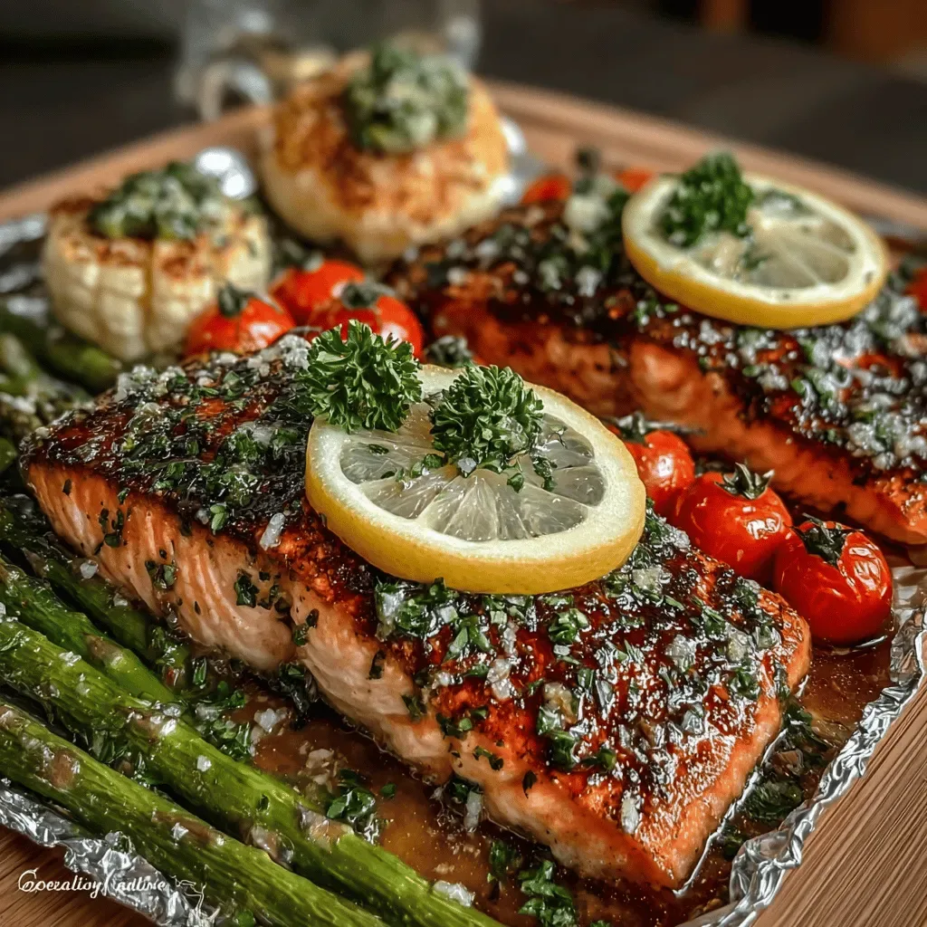Buttery Garlic Herb Salmon Packets