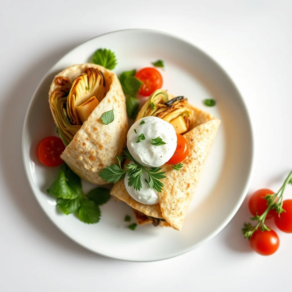Hearty Air Fryer Artichoke and Caprese Wrap