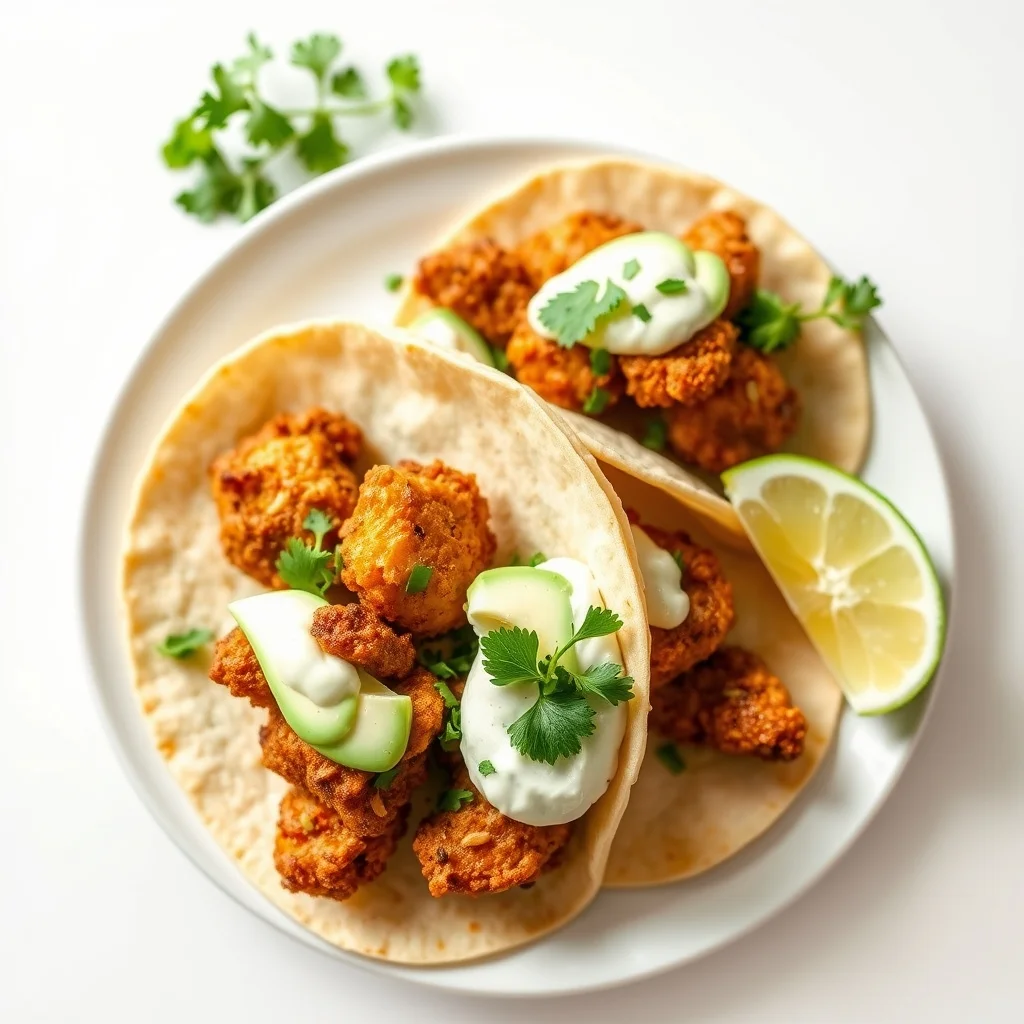 Crispy Chicken Tacos with Avocado Lime Crema: A Flavorful Delight