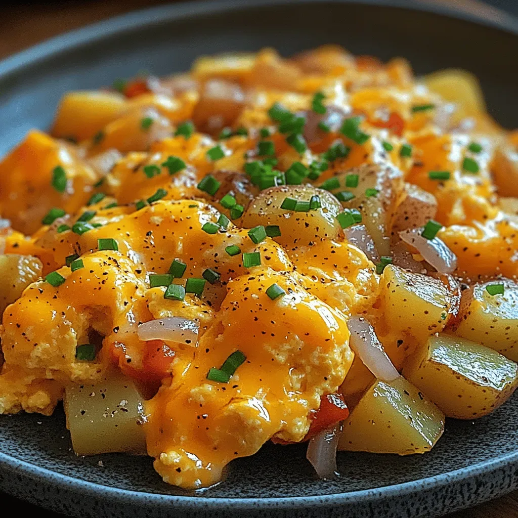 Cheesy Potato Egg Scramble Recipe: A Hearty Breakfast Delight