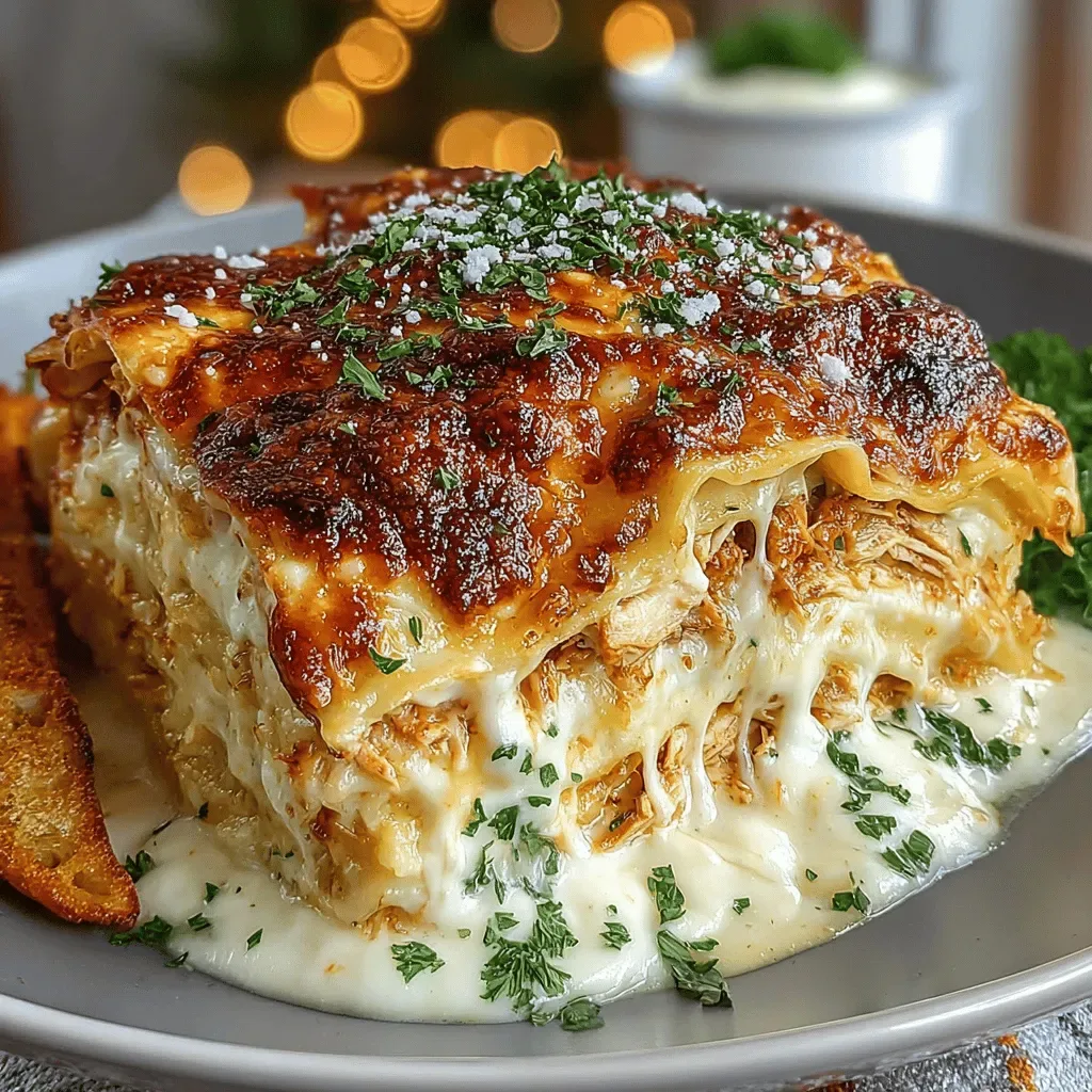 Creamy Slow Cooker Chicken Alfredo Lasagna Recipe