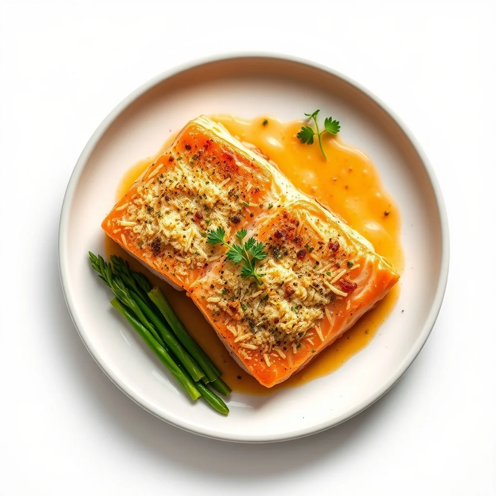 Savory Baked Salmon with Garlic Parmesan Crust