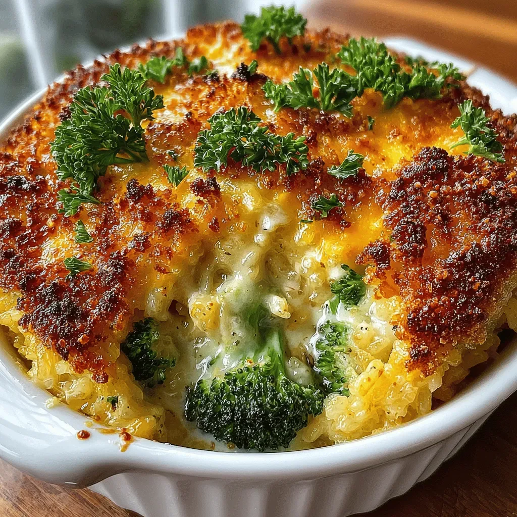 Cheesy Broccoli and Rice Casserole Bake: Step-by-Step Preparation and Serving Suggestions