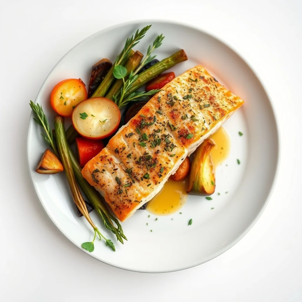 Crispy Garlic Herb Salmon with Roasted Veggies