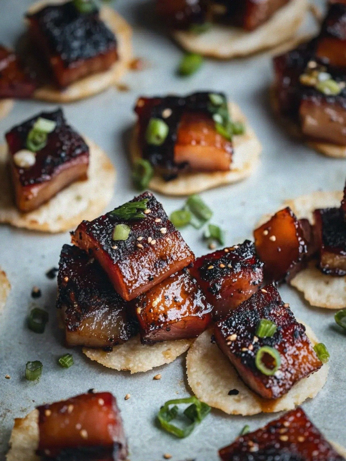 Caramelized Pork Belly Crackers: Gourmet Bites at Home