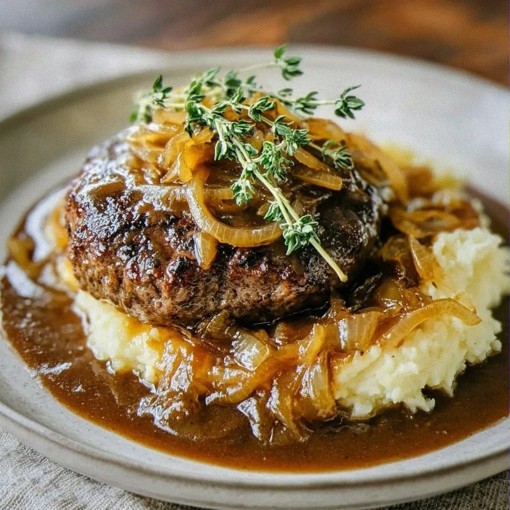 Hamburger Steak with Onions and Gravy Recipe