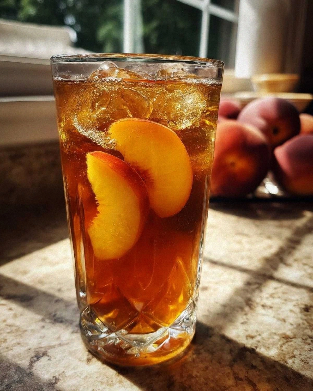 Homemade Fresh Peach Iced Tea: A Single Divine Sip