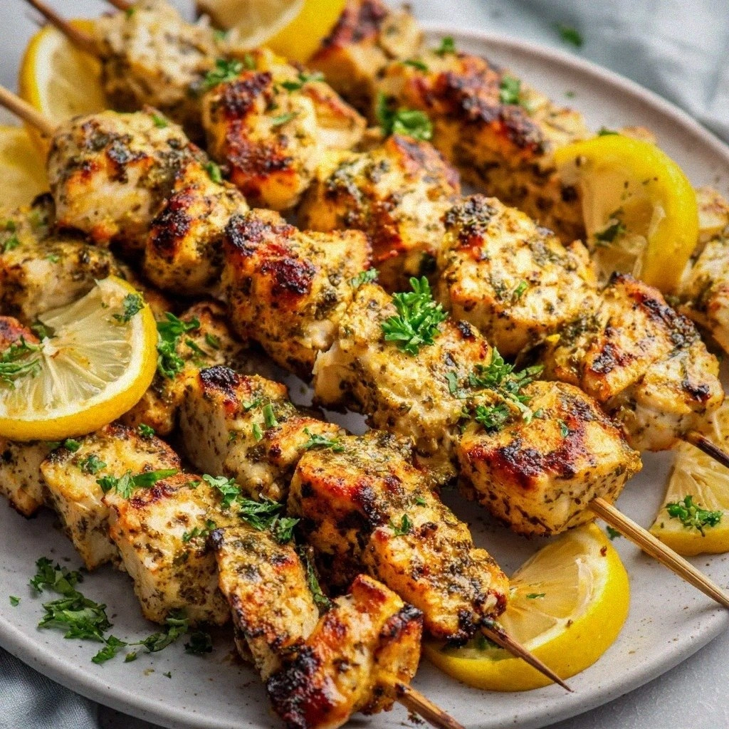 PERFECT LEMON PEPPER CHICKEN SKEWERS