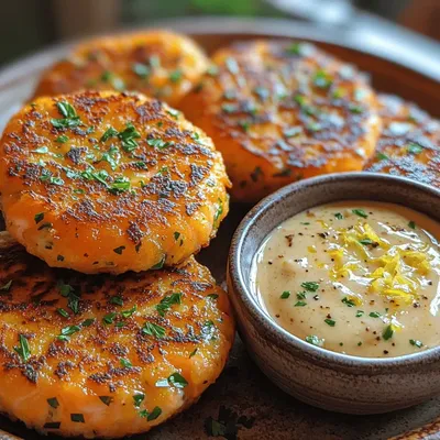 Zesty Salmon Patties with Lemon Garlic Sauce