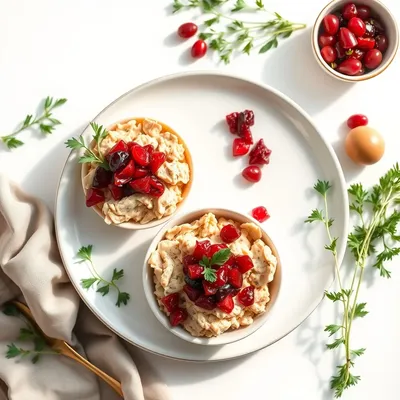 Herb Butter Turkey Bowls with Cranberry Relish