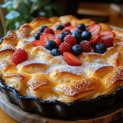 Sweet & Silky Cheesecake Crescent Roll Casserole