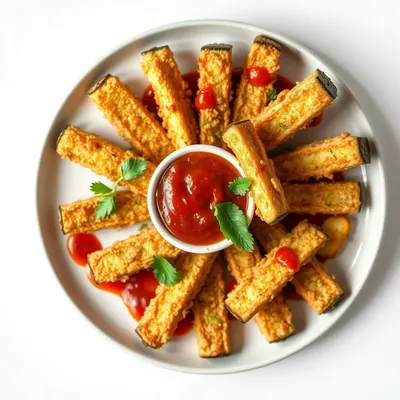Crispy Baked Zucchini Fries with Marinara Sauce