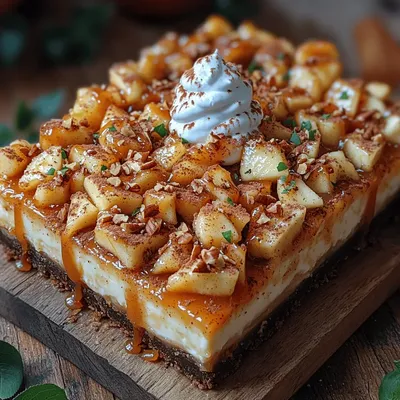 Caramel Apple Blondie Cheesecake Recipe