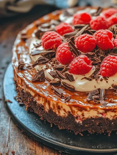Divine Dark Chocolate Raspberry Cheesecake: A Luxurious Indulgence