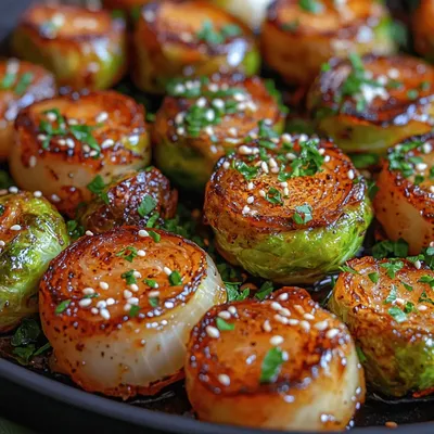 Roasted Honey Garlic Brussels Sprouts