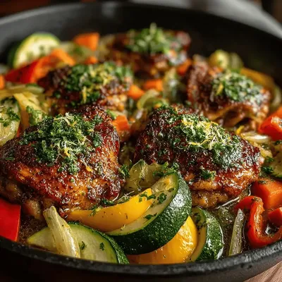 Herb-Infused Lemon Garlic Chicken and Veggie Medley