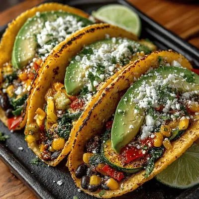 Spicy Green Chili Veggie Breakfast Tacos