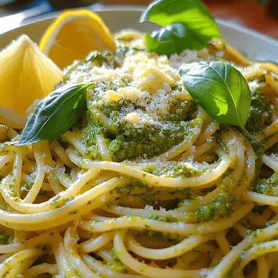 Spaghetti with Lemon Basil Pesto: A Fresh and Flavorful Delight