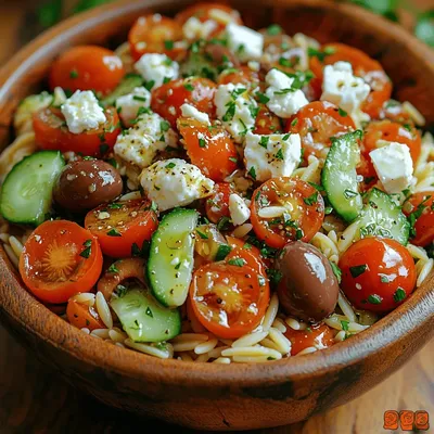Greek Bliss Orzo Salad: A Refreshing Mediterranean Delight