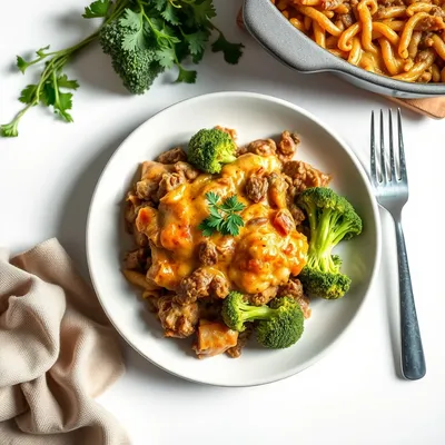 Cheesy Beef and Broccoli Delight: A Hearty Casserole Recipe