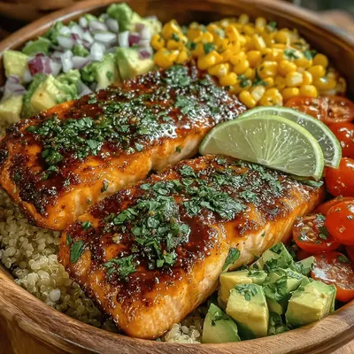Zesty Cajun Salmon Bowls with Corn & Avocado