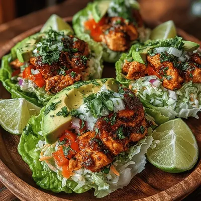 Zesty Lime Chicken & Rice Lettuce Wraps