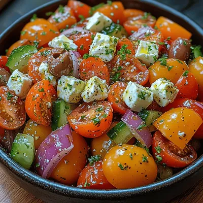 Mediterranean Bliss: Greek Salad with Feta Dressing