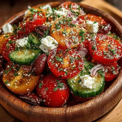 Refreshing Mediterranean Tomato Cucumber Feta Salad