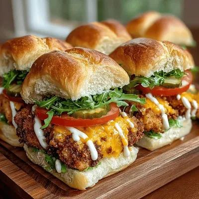 Crispy Cheddar Ranch Chicken Sliders