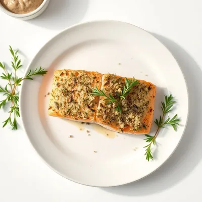Herb Garlic Parmesan Crusted Salmon