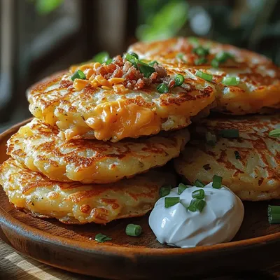 Cheddar Bacon Potato Pancakes Recipe