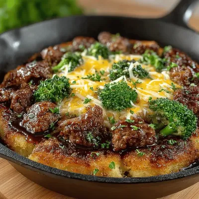 One-Pan Cheesy Beef and Broccoli Skillet Recipe