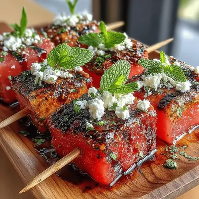 Grilled Watermelon Feta Skewers Recipe