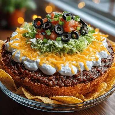 Layered Taco Bean Dip Recipe