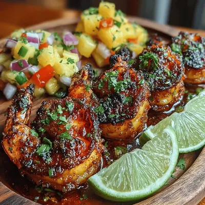 Tropical Shrimp Skewers with Pineapple Salsa