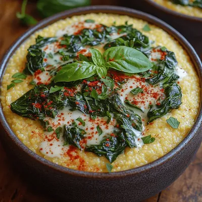 Creamy Spinach Polenta Bowls: A Comforting Culinary Delight