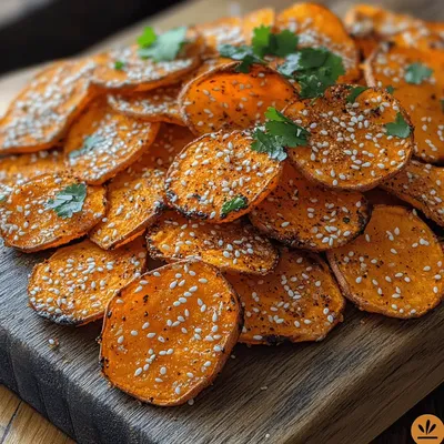Golden Sesame Sweet Potato Chips: A Healthier Snack Option