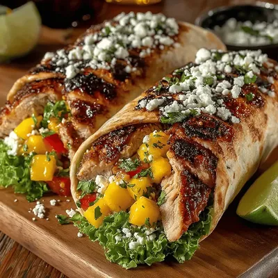 Tropical Bliss Grilled Chicken Mango Salsa Wraps