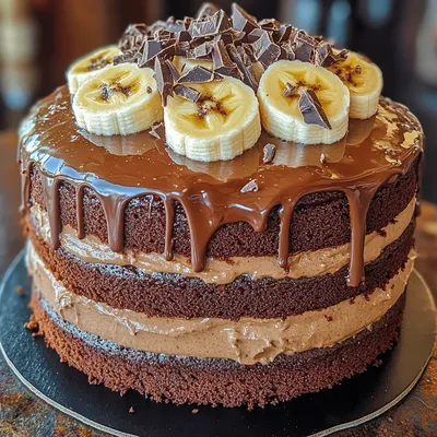 Indulge in Decadence: Double Chocolate Banana Layer Cake