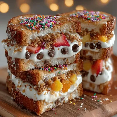 Frozen Banana Split Yogurt Sandwiches