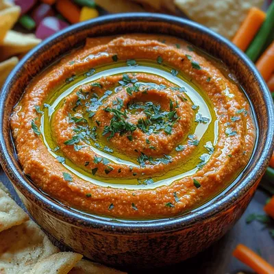 Creamy Roasted Red Pepper Hummus Delight