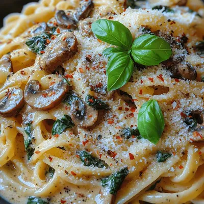 Creamy Spinach Mushroom Pasta Recipe
