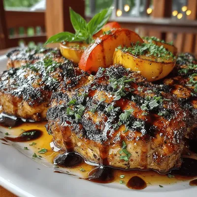 Grilled Peach Chicken with Balsamic Drizzle
