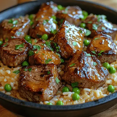 Hearty Honey Garlic Butter Steak and Rice Skillet: A Flavorful One-Pan Wonder