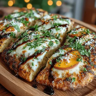 Heavenly Peach Basil Flatbread Recipe
