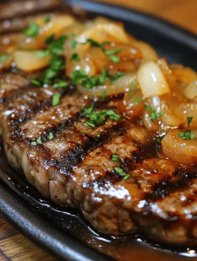 Sizzling Onion Gravy Smothered Steak Recipe