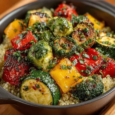 Garlic Herb Roasted Veggie Bowls
