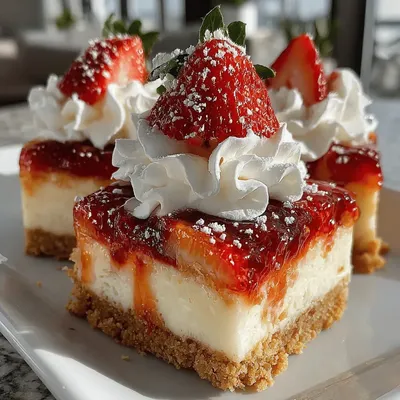 Frosty Strawberry Bliss Cheesecake Bars: A Delightful Dessert Recipe